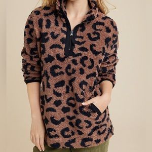 Women’s Teddy Sherpa Leopard Sweatshirt